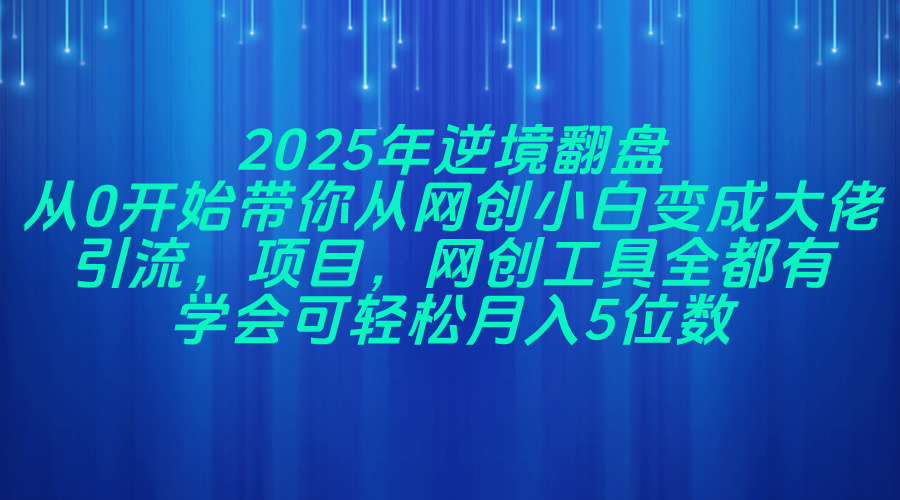 2025年逆境翻盘,从0开始带你从网创小白变成大佬,引流,项目,网创工…-GQ头条