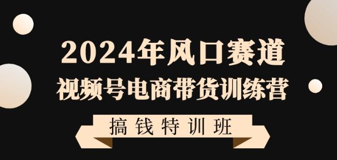 2024年风口赛道视频号电商带货训练营搞钱特训班，带领大家快速入局自媒体电商带货-GQ头条