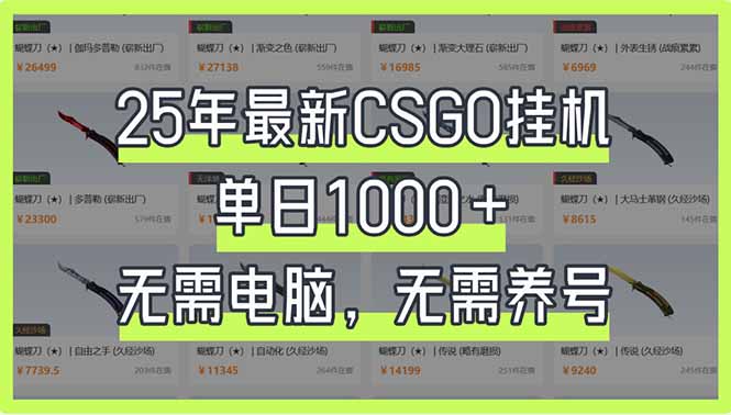 25年最新CSGO挂机系统，单日1000+，无需电脑，无需养号，0基础可上手-GQ头条