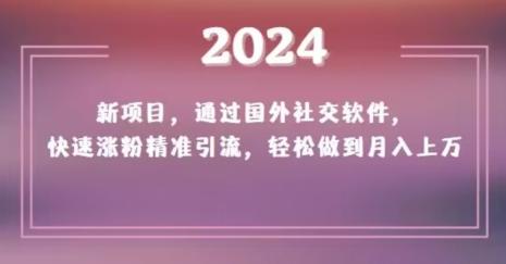 2024新项目，通过国外社交软件，快速涨粉精准引流，轻松做到月入上万【揭秘】-GQ头条